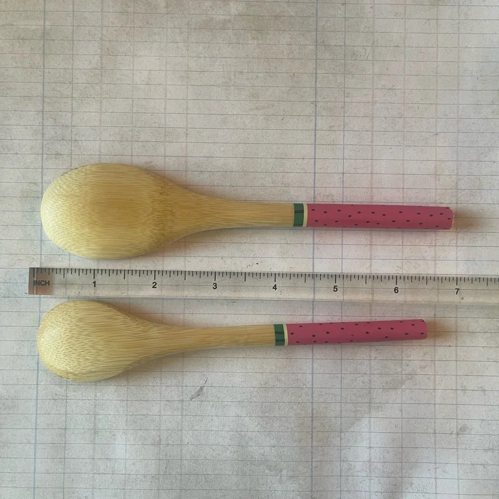 Watermelon Printed Bamboo Spoon Set